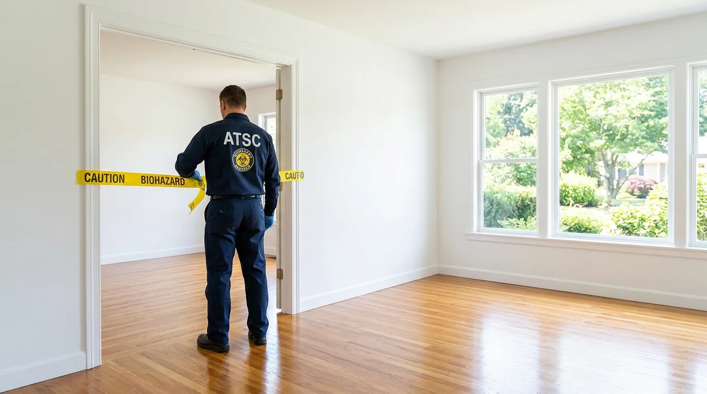 Certified biohazard cleanup crew performing Decomposition Cleanup in Avon